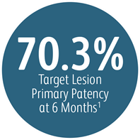 70,3% primaire doorgankelijkheid doellaesie na 6 maanden